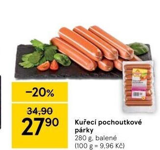 Párky kuřecí pochoutkové Vodňanské kuře