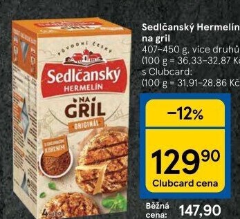 Sýr Hermelín na gril Sedlčanský