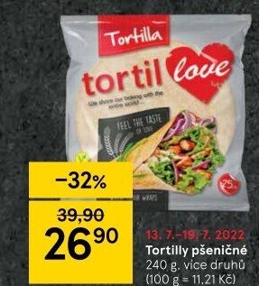 Tortilla pšeničná TortilLOVE
