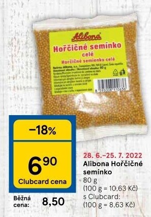 Koření Hořčičné semínko Alibona
