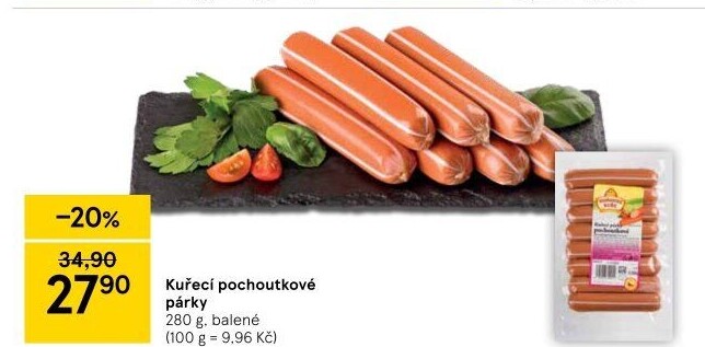 Párky kuřecí pochoutkové Vodňanské kuře