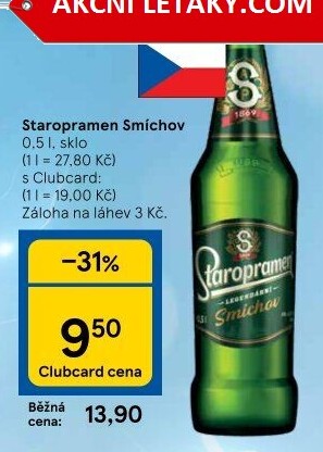 Pivo světlé výčepní 10° Smíchov Staropramen