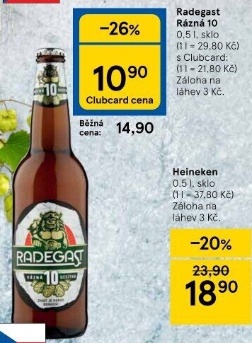 Pivo světlé výčepní Rázná 10° Radegast