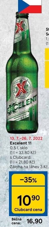 Pivo světlý ležák 11° Excelent
