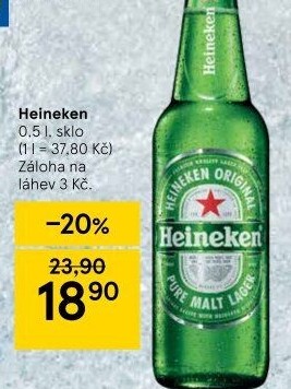 Pivo světlý ležák Heineken