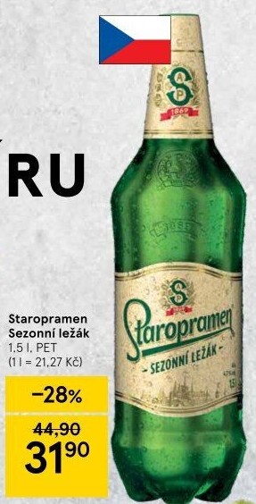 Pivo světlý sezonní ležák Staropramen