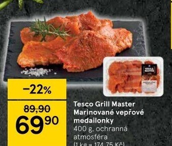 Vepřové medailonky marinované Grill Master Tesco