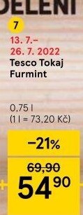 Víno Furmint Tokaji Tesco