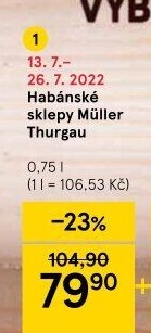 Víno Müller Thurgau Habánské sklepy
