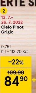 Víno Pinot Grigio Cielo