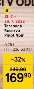 Víno Pinot Noir Gran Reserva Viňa Tarapaca