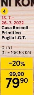 Víno Primitivo Casa Roscoli