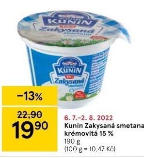 Zakysaná smetana Kunín 15%