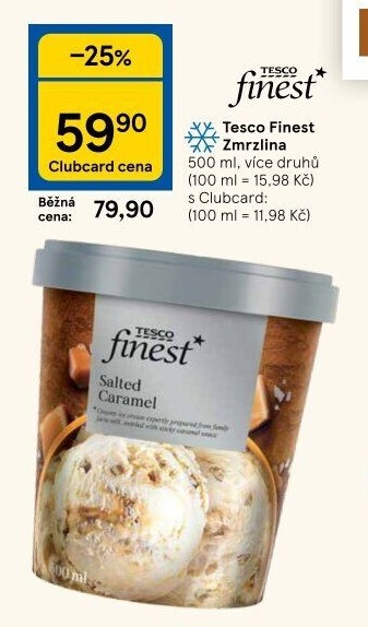 Zmrzlina v kelímku Tesco Finest