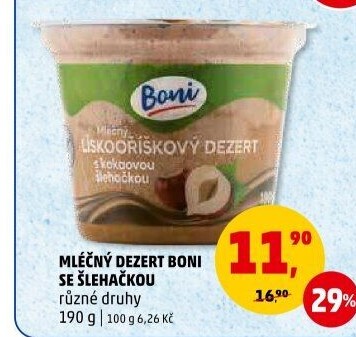 Dezert mléčný se šlehačkou Boni