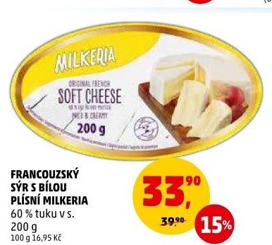 Francouzský sýr s bílou plísní Milkeria