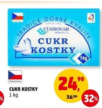 Kostkový cukr Cukrovar Vrbátky