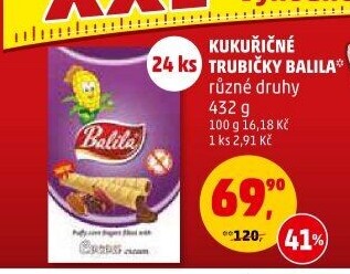 Kukuřičné trubičky bez lepku Balila