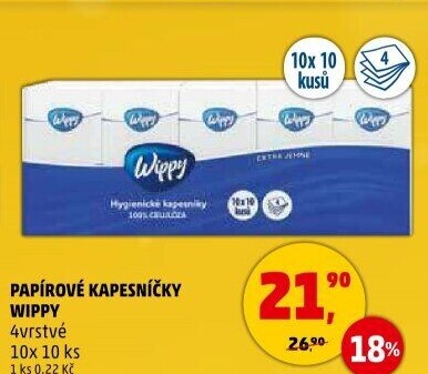 Papírové kapesníčky 4vrstvé Wippy