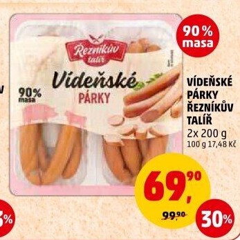 Párky vídeňské Řezníkův talíř