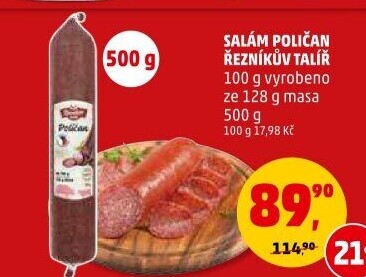 Salám Poličan Řezníkův talíř
