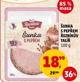 Šunka s pepřovým dekorem Řezníkův talíř
