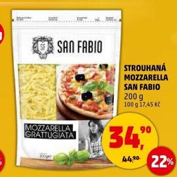 Sýr Mozzarella strouhaná San Fabio