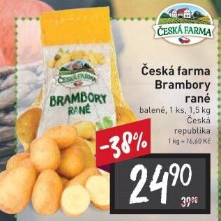 Brambory konzumní rané Česká farma