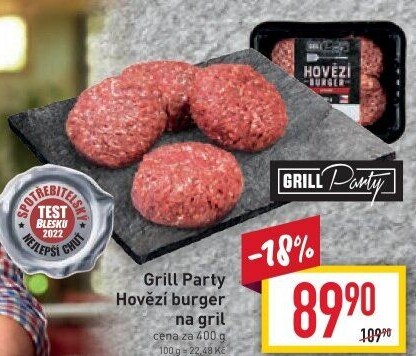 Hovězí burger Grill Party
