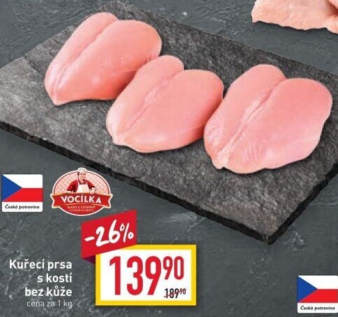 Kuřecí prsa s kostí Vocílka