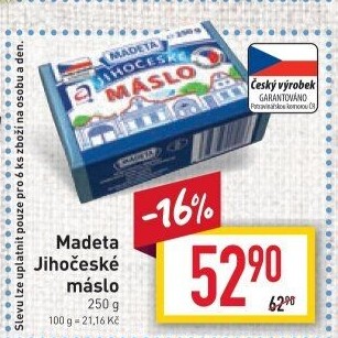 Máslo Jihočeské Madeta