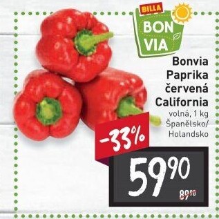 Paprika červená Billa Bonvia