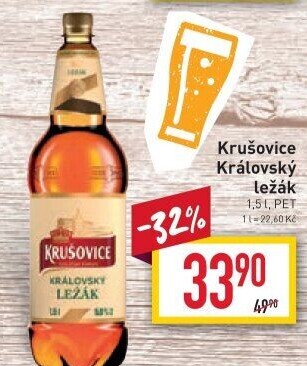 Pivo světlé Královský ležák 12° Krušovice