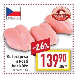 Kuřecí prsa s kostí Vocílka