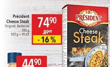 Sýrový steak na gril Président