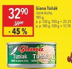 Tuňák kousky v oleji Giana
