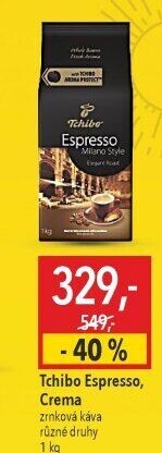 Zrnková káva Tchibo Espresso Milano style