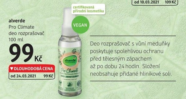 Deodorant parfémovaný Pro Climate Alverde