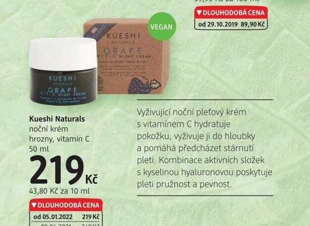 Krém pleťový s vitamínem C Kueshi Naturals