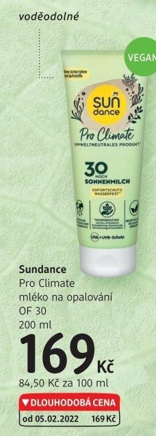 Mléko na opalování OF 30 Pro Climate Sundance