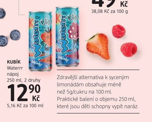 Ochucená voda Waterrr Kubík