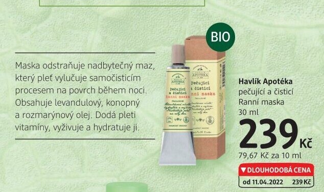 Pleťová maska Havlík Apoteka