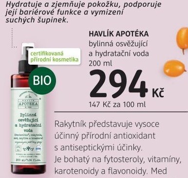 Pleťová voda Havlík Apoteka