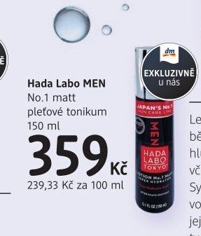 Tonikum pleťové Men Hada Labo Tokyo