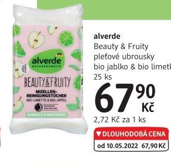 Vlhčené pleťové ubrousky Alverde