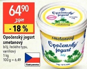 Bílý jogurt smetanový Opočenský Bohemilk