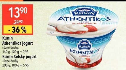 Jogurt ochucený řeckého typu Athentikos Kunín