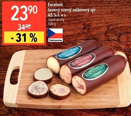 Sýr tavený uzený Excelent 45% Moravia