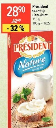 Tavené sýry Président