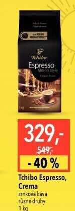 Zrnková káva Tchibo Espresso Milano style
